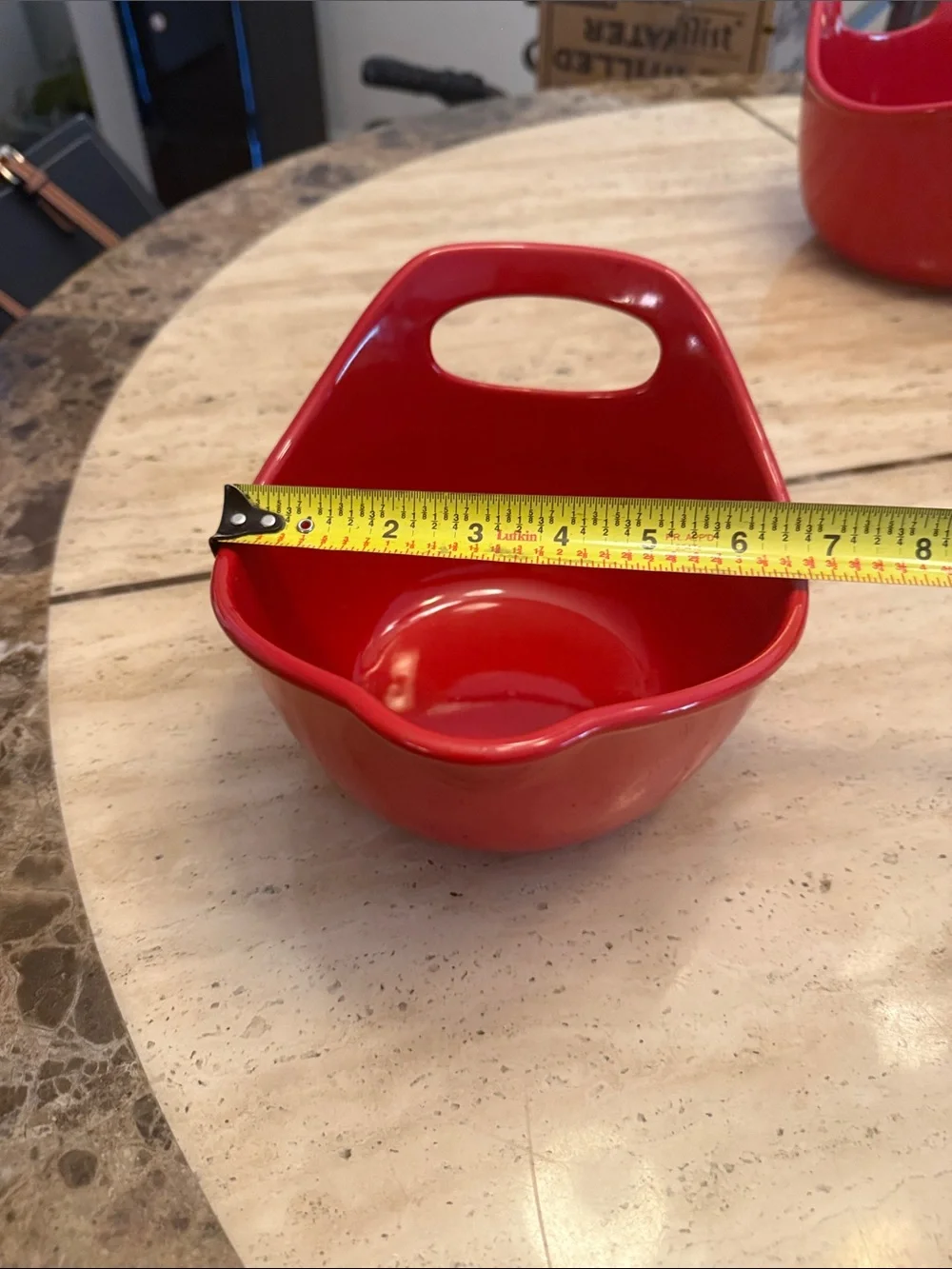 Rachael Ray Red Mixing Bowls with Handle and Pour Spout - Nesting Set